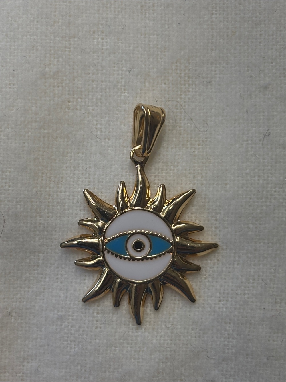 Evil Eye Sun Pendant 18k Yellow Gold Filled